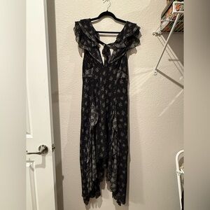 FREE PEOPLE floral ruffle midi dress